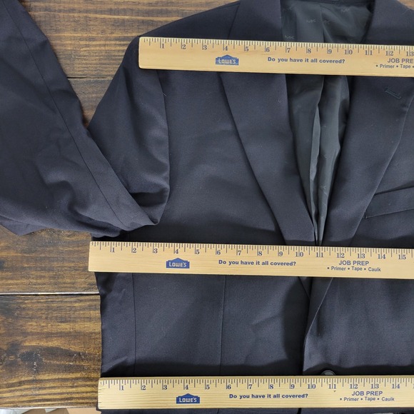 Michael Kors Kaplan Mens Sport Coat Blazer Two Button Black Twill Wool Blend 42L - Picture 2 of 13